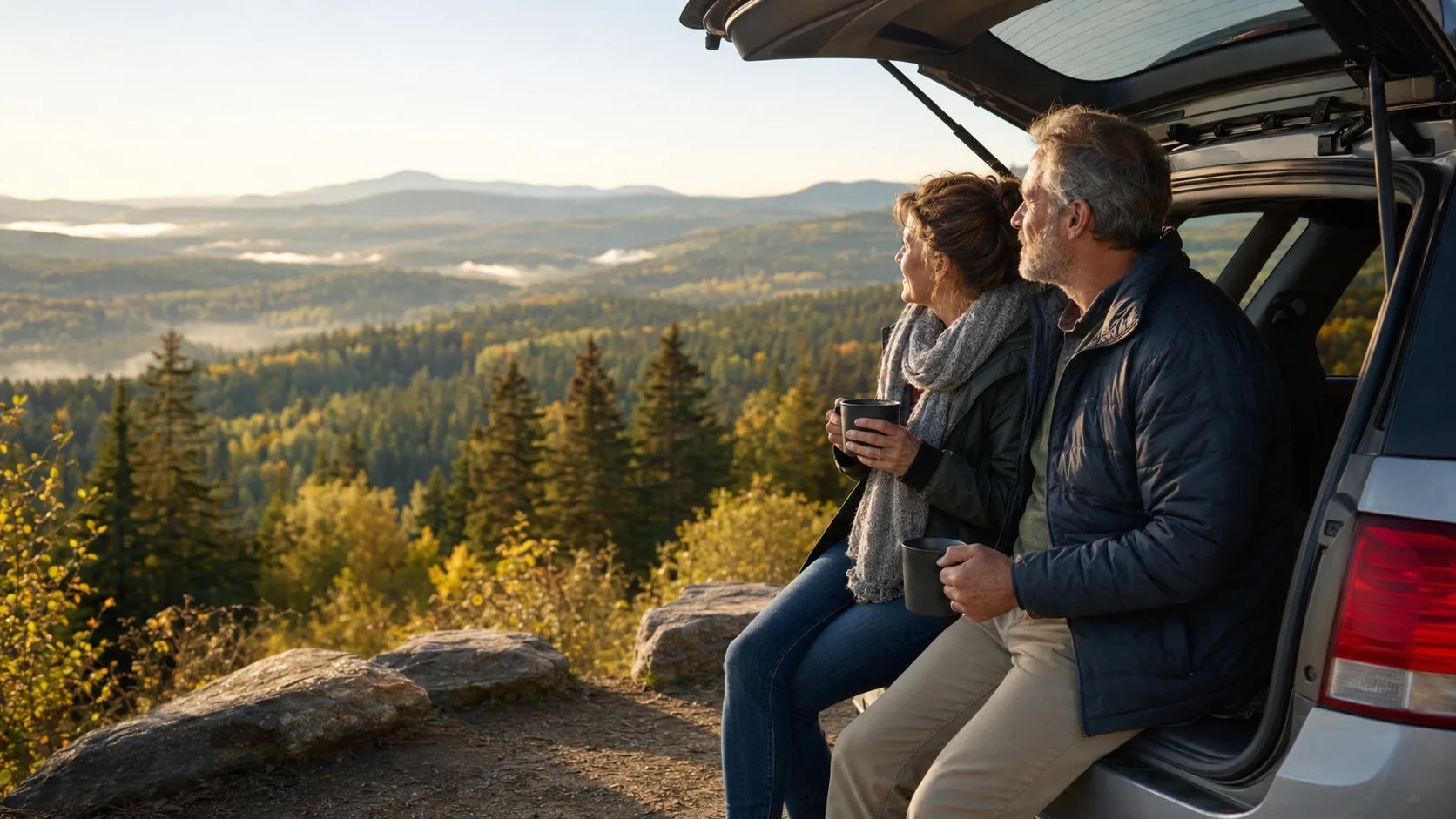 Couple taking a quiet moment together outdoors